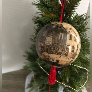 Vintage Style Holiday Ornament with Red Tassel